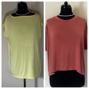 78 & Sunny: 2 Women's Tops - Yellow & Dusty Rose